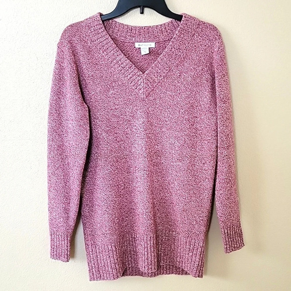 Athleta Womens Pink Oversized Wool Cashmere Blend Vital V-Neck Tunic Sweater - Picture 2 of 9